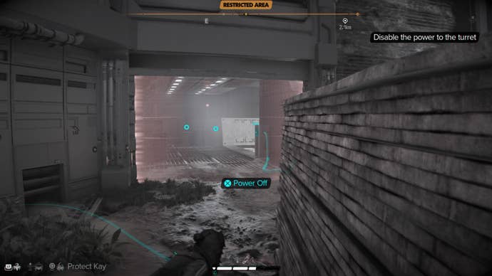 star wars outlaws kay commanding nix to power off energy shield droidsmith mission