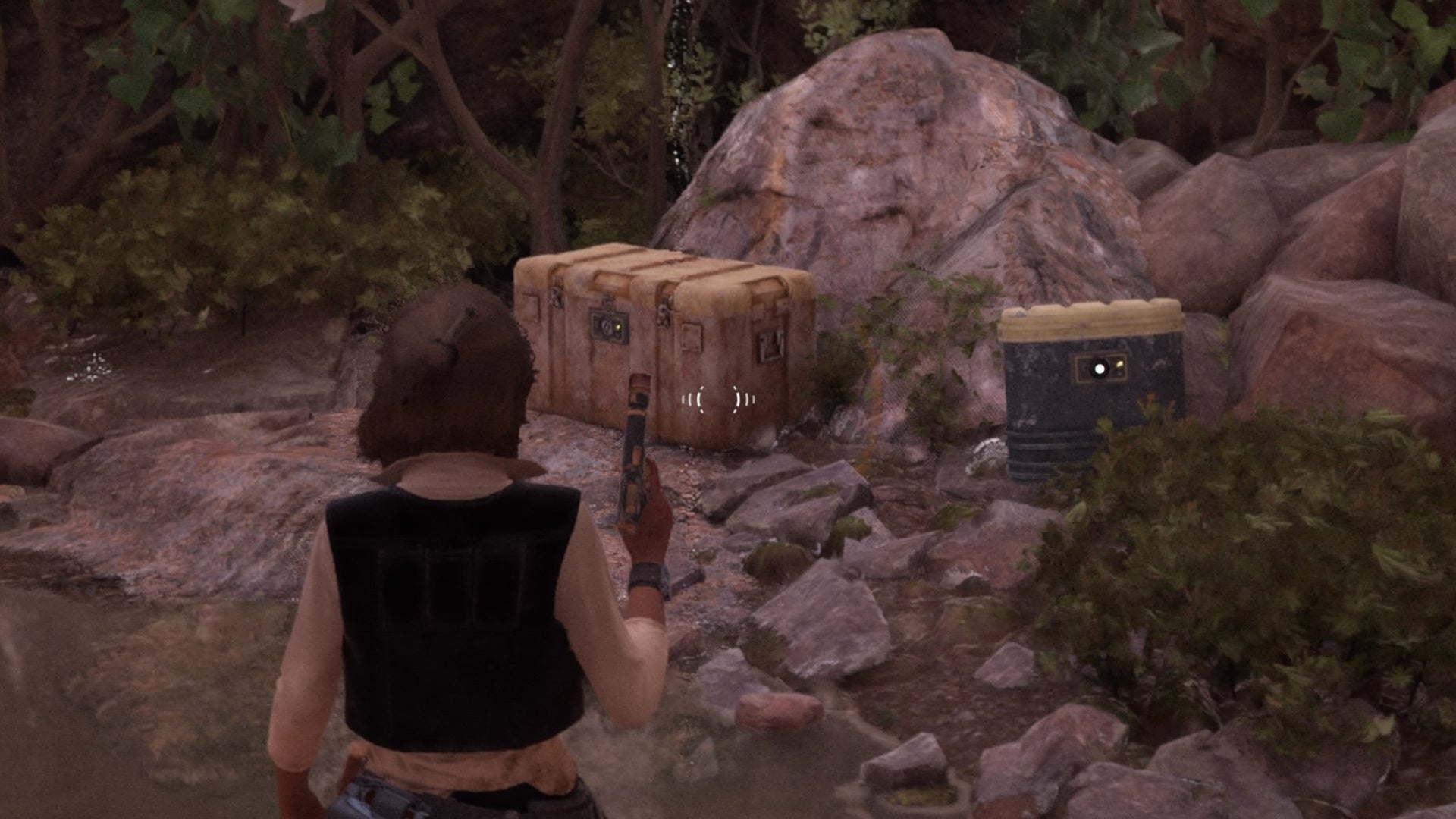 star wars outlaws kay facing containers at fallen mound