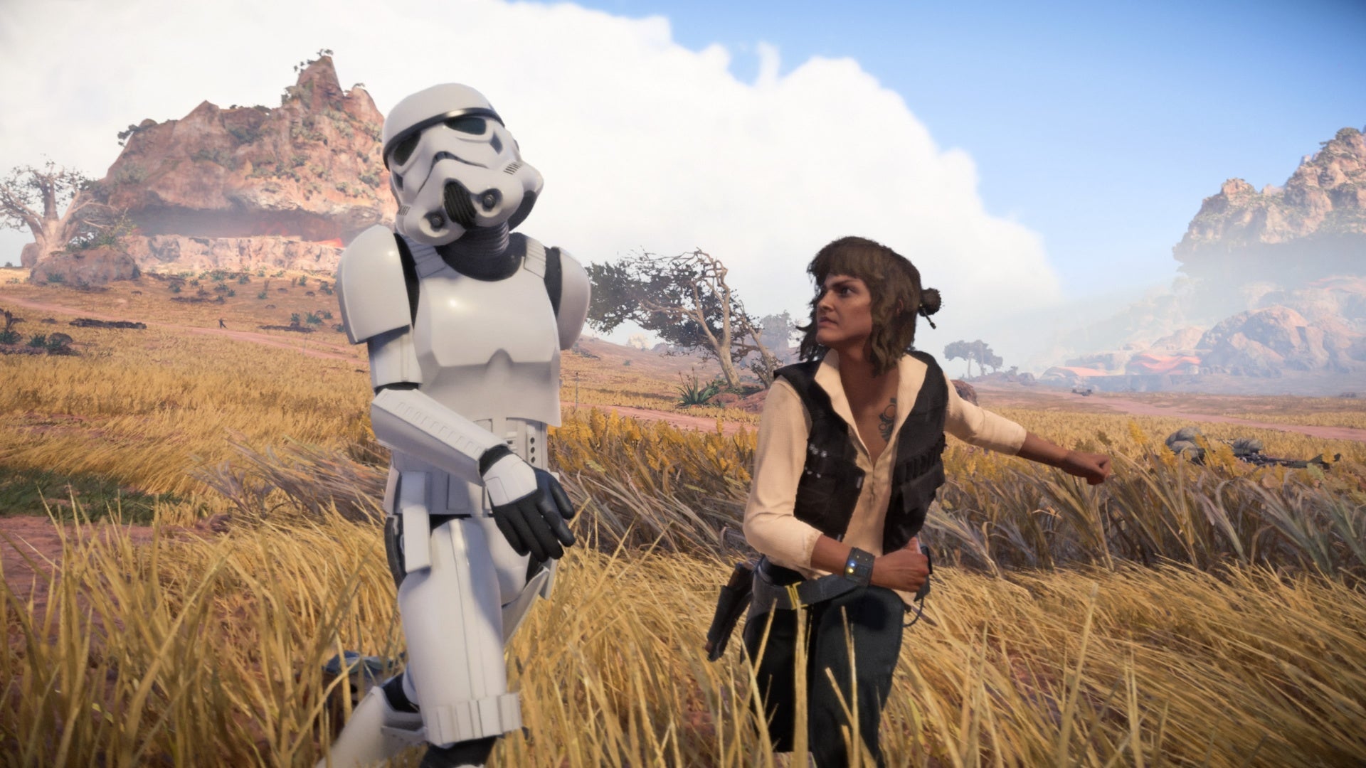 star wars outlaws kay punching storm trooper