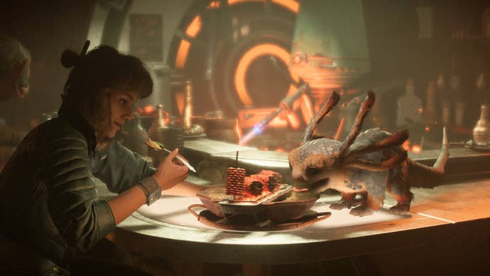 Star Wars Outlaws screenshot of the ‘Nix Treats’ mini-game sequence.