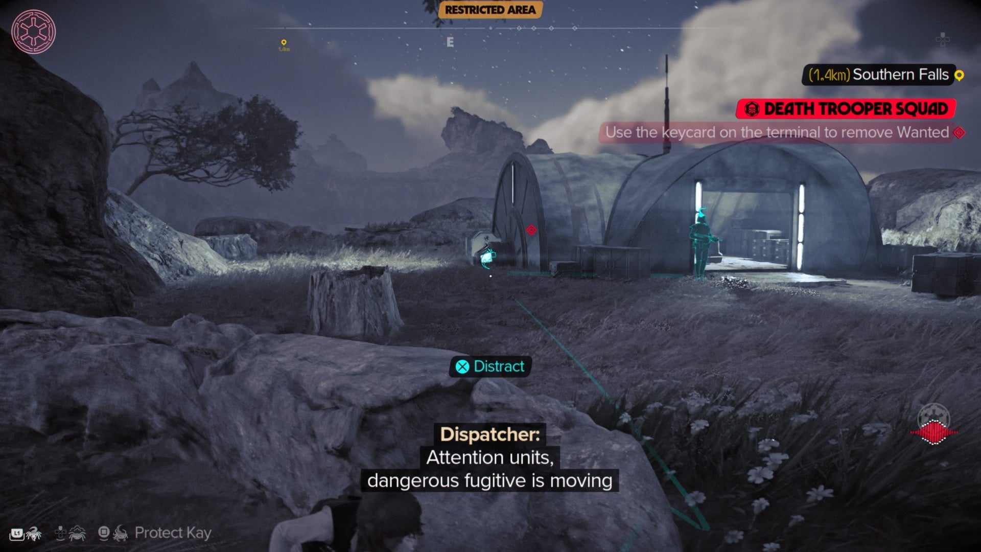 star wars outlaws nix using distract on death trooper