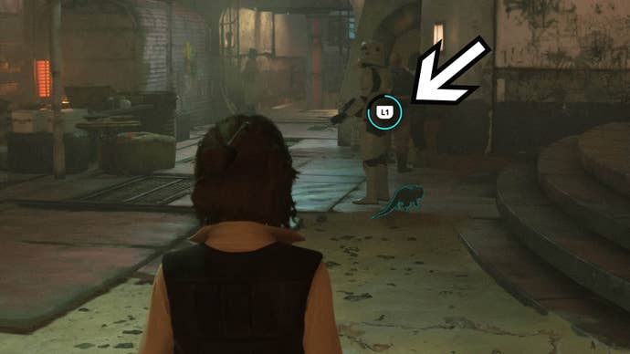 star wars outlaws pickpocketing prompt on stormtrooper