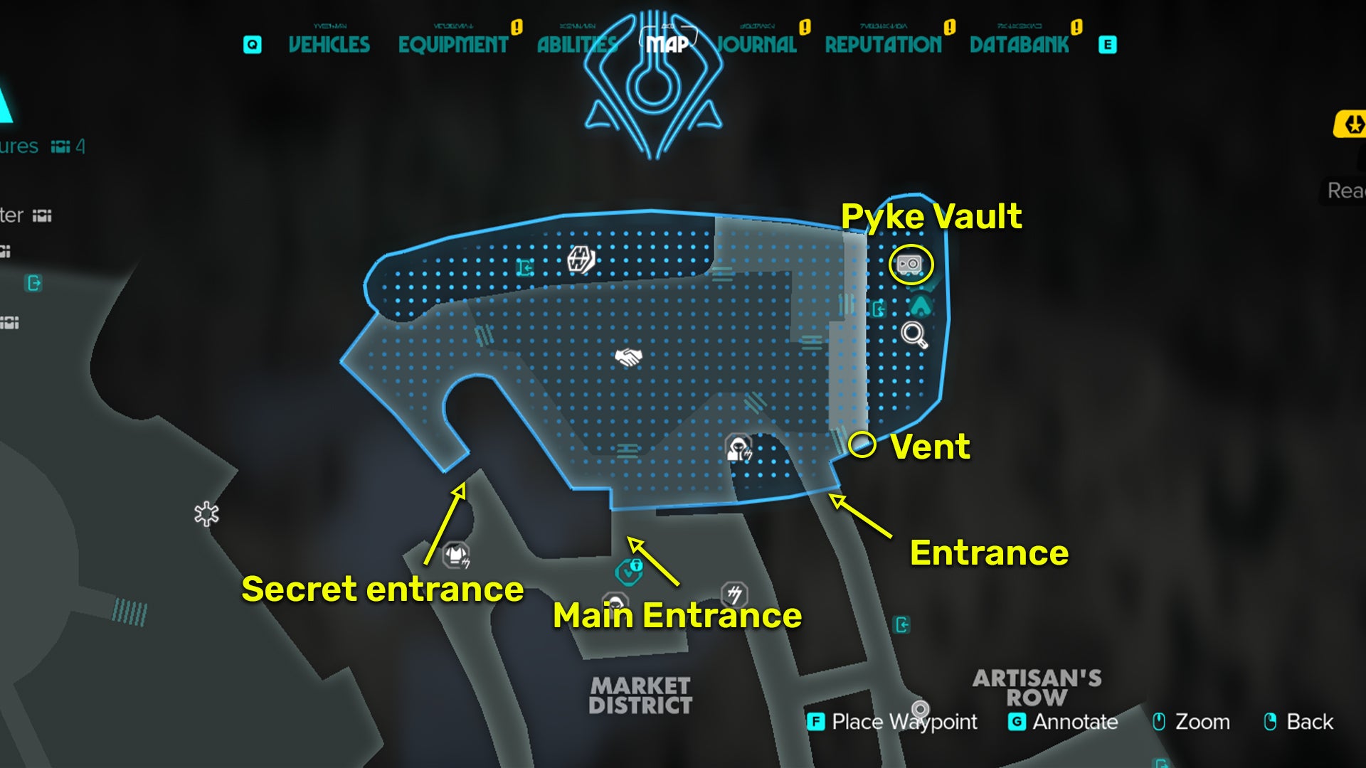 Star Wars Outlaws screenshot of the Pkye vault location on Akiva. - 8