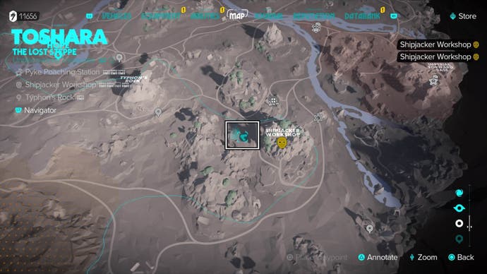 Star Wars Outlaws Smugglers' Hideout Starting Location on Toshara Map