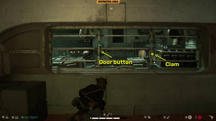 Star Wars Outlaws screenshot of the Broker quest. Image shows the Clam location within the Pyke Workshop.