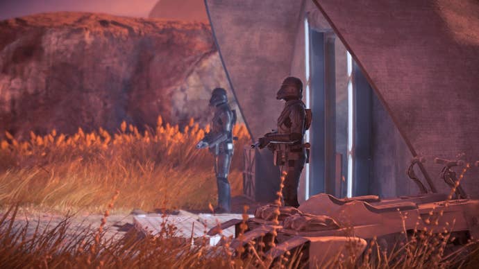 star wars outlaws two death troopers guarding door