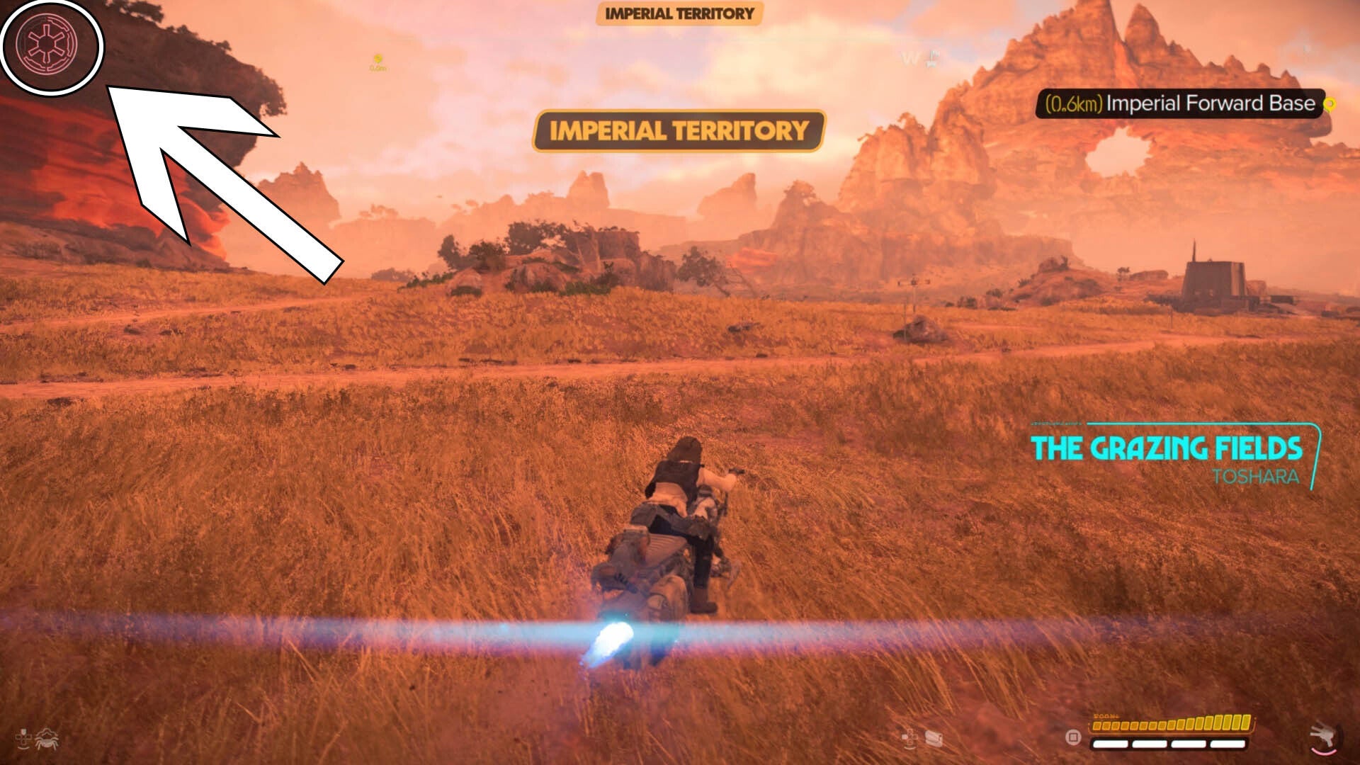 star wars outlaws wanted level symbol highlighted in top left corner