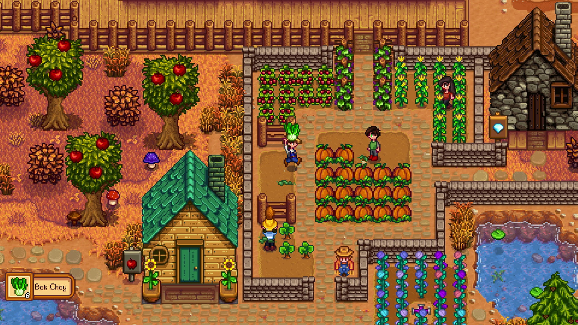 Autumn in a Stardew Valley multiplayer screenshot. - 1