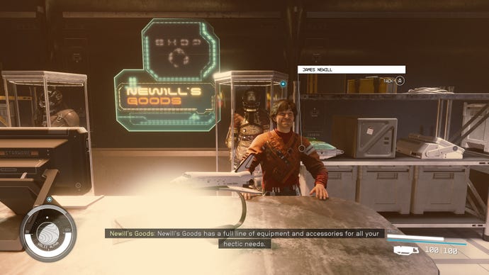 James Newill of Newill’s Goods on Neon in Starfield.