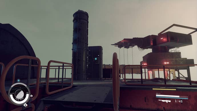 A button to activate the crane on the rooftops of Neon in Starfield.