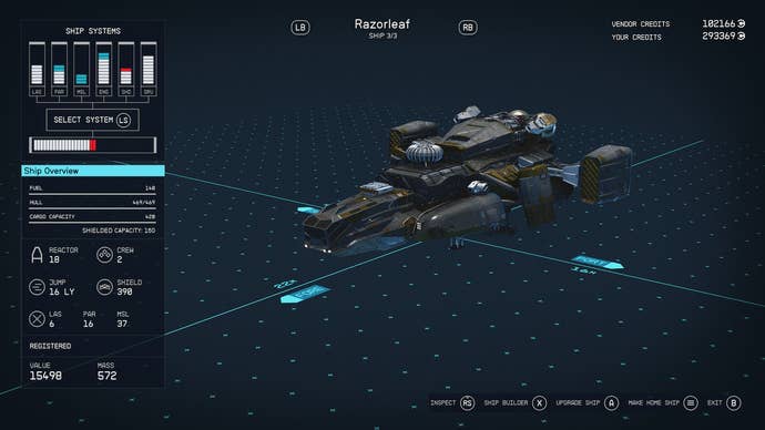 The Razorleaf, one of the best free ships in Starfield