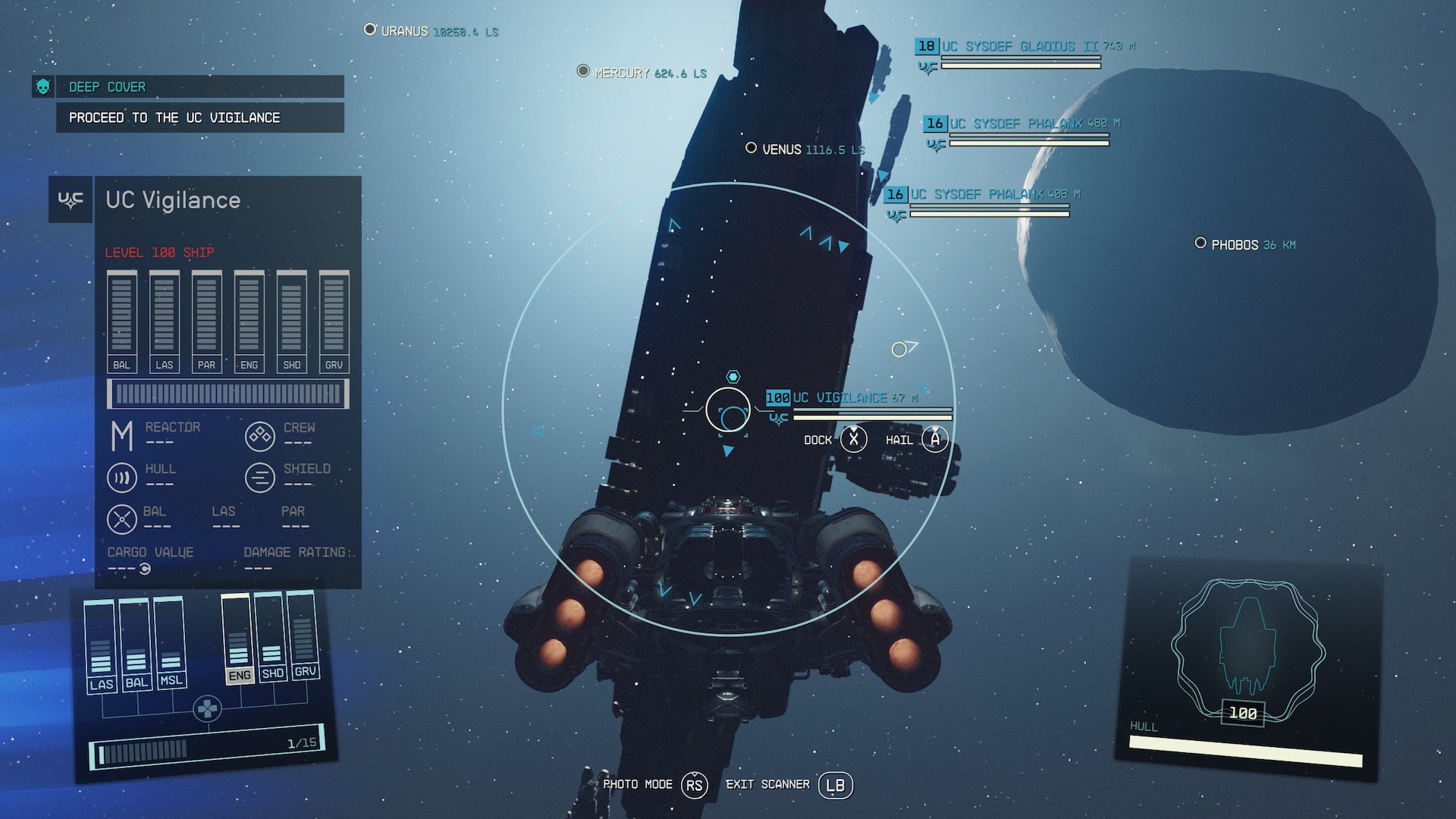 A ship coming in to dock at the UC Vigilance in Starfield - 1