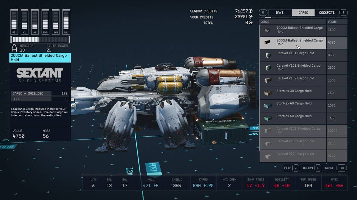 Starfield ship storage and how to increase cargo | VG247