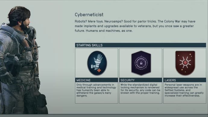 starfield cyberneticist background menu character customisation