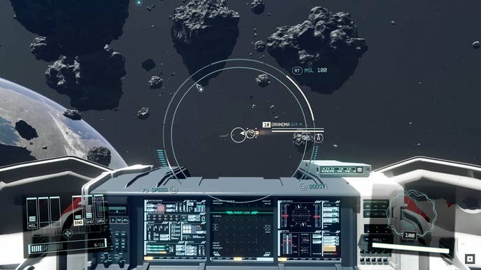 The space flight encounter with Grandma during the Starfield Direct gameplay section