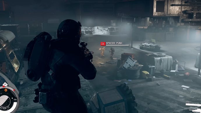 Starfield gameplay trailer screenshot of a Space Punk enemy