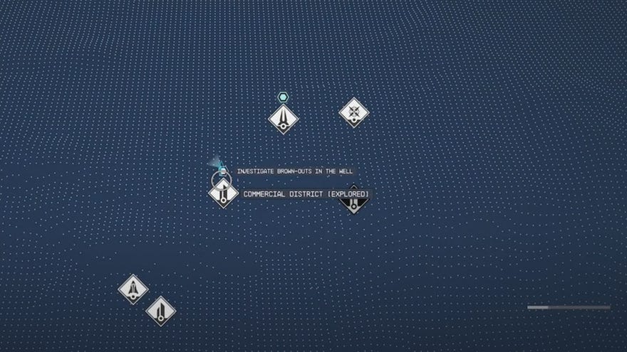 A close up section of the map of New Atlantis in Starfield