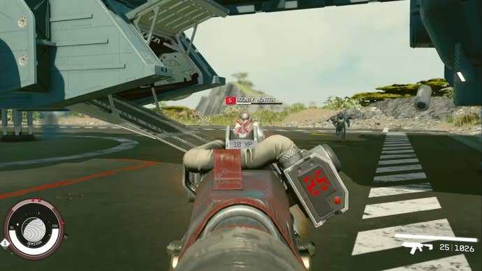 starfield first person pov fighting bounty hunter