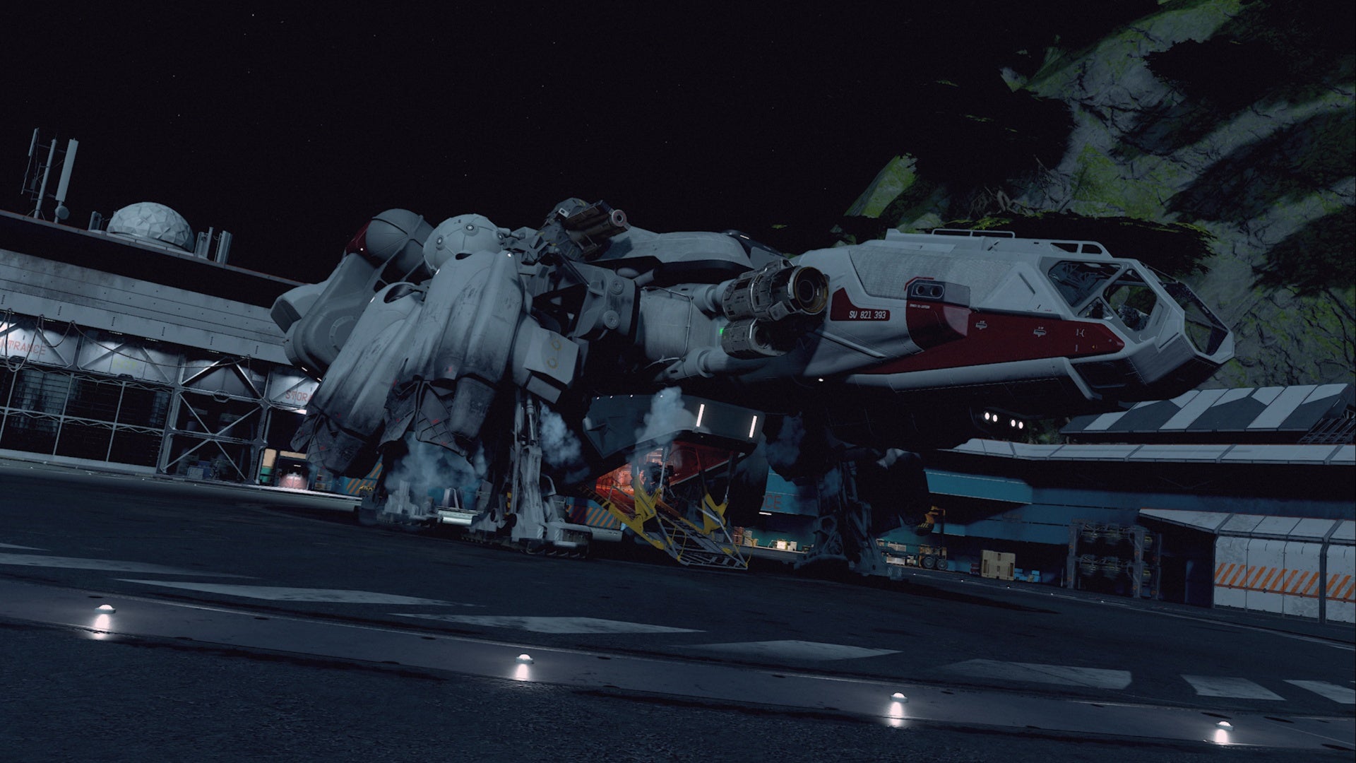 starfield frontier ship and vasco new atlantis landing pad