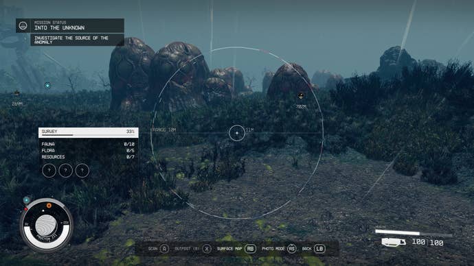 Investigate the anomaly leading to Temple Eta in Starfield.