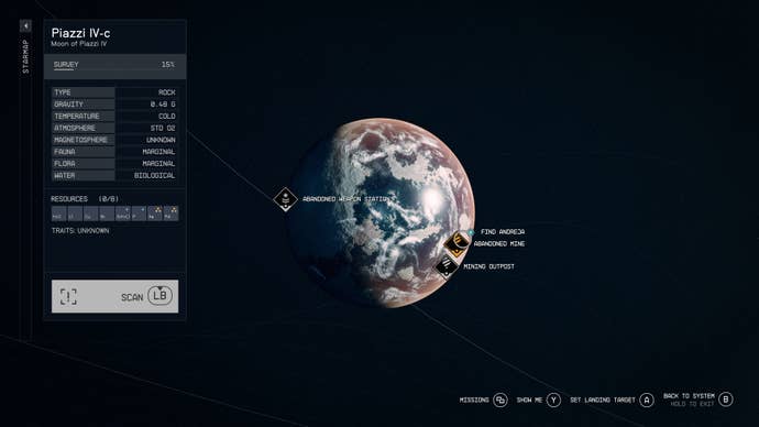 Travel to Piazzi IV-C during the Into the Unknown mission in Starfield.