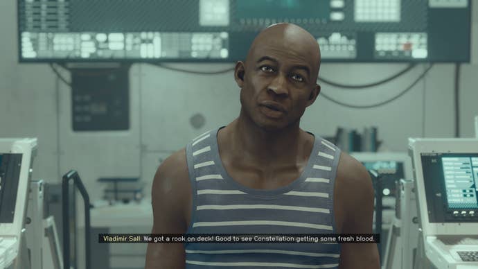 Vladamir Sall aboard The Eye in Starfield.