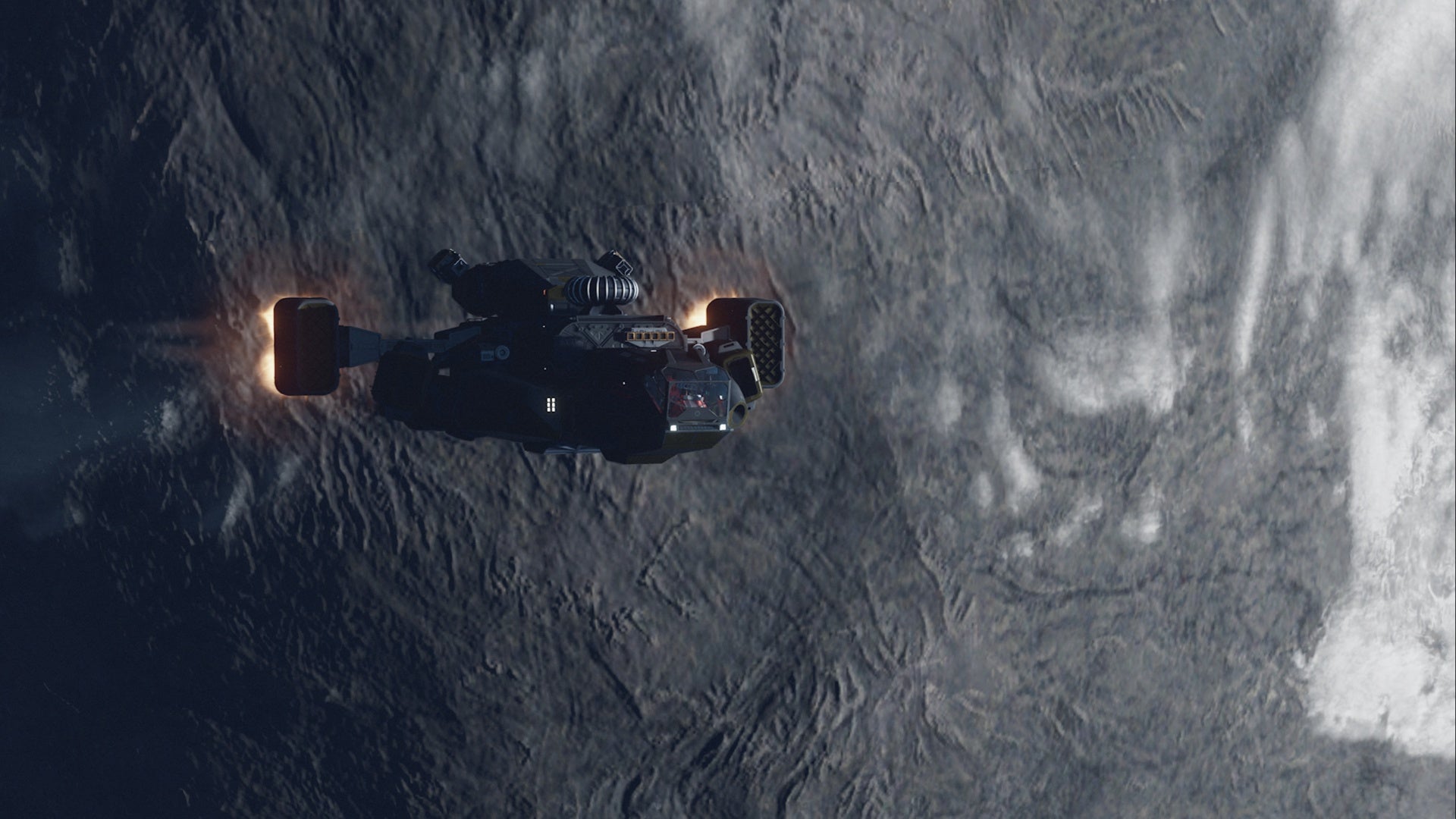 starfield mantis flying away from luna