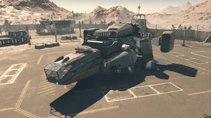 starfield mantis ship on akila city landing pad