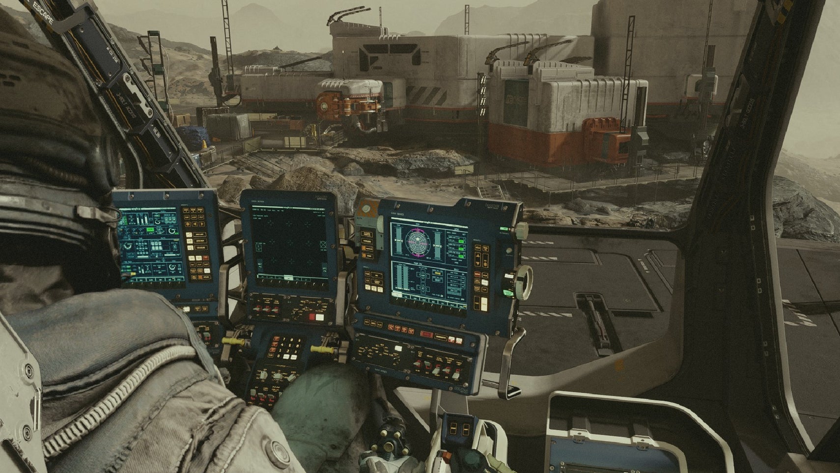 The player sitting in the cockpit of a ship in Starfield. - 1