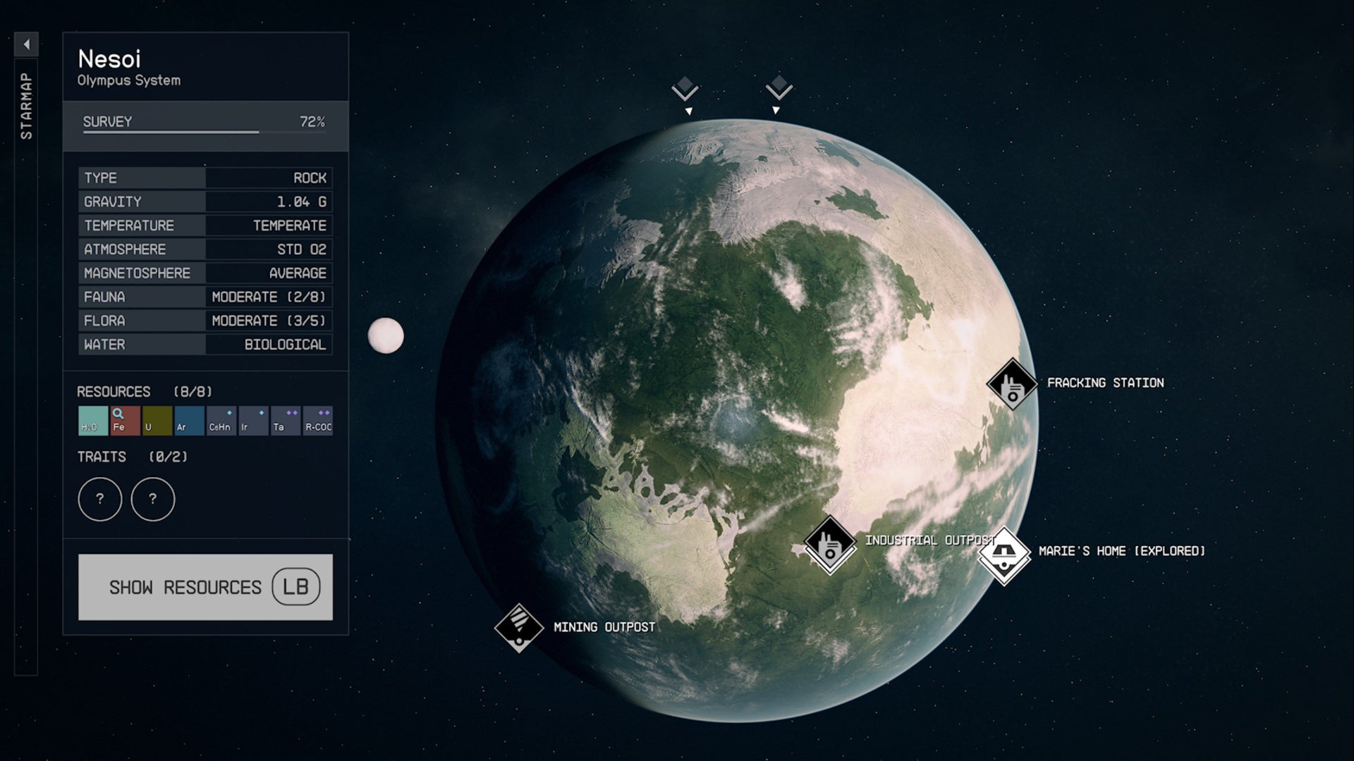 Starfield Nesoi planet map