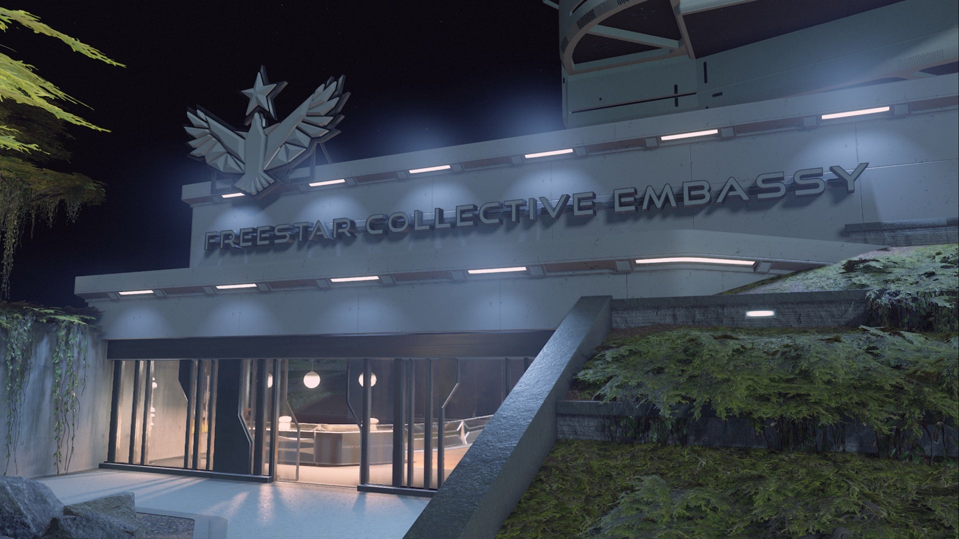 starfield new atlantis freestar collective embassy building exterior