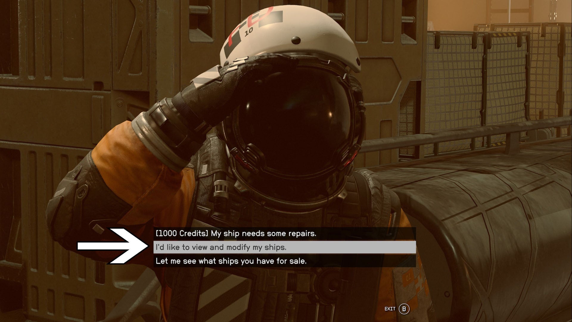 starfield new homestead ship tech modify ships option