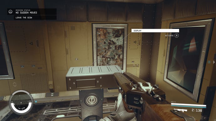 The display in The Scow’s vault lays empty as the player retrieves artifact Phi in Starfield.