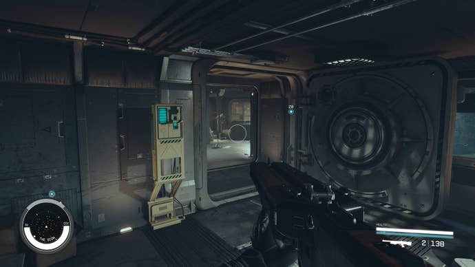 The entrance to Captain Petrov’s vault on The Scow ship in Starfield.