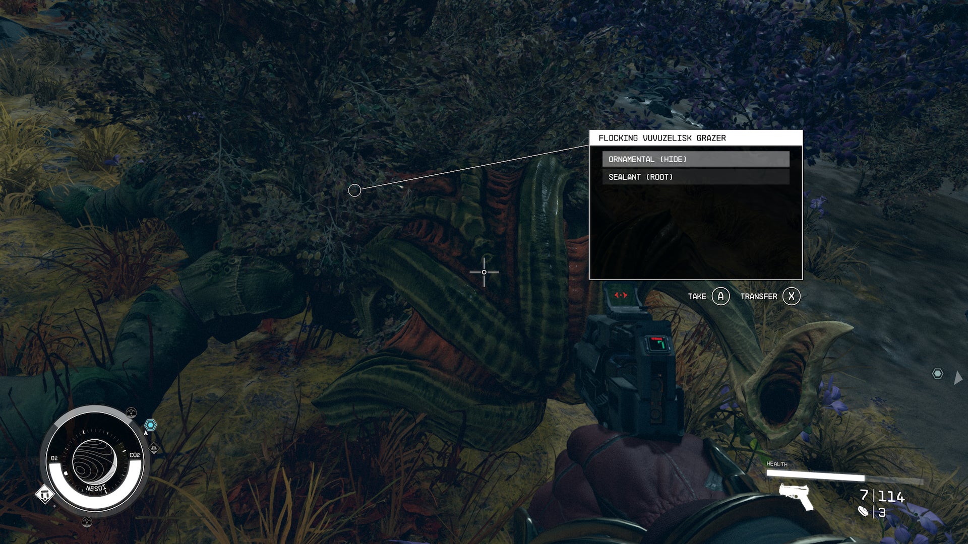 A hunted animal dropping ornamental material in Starfield - 4