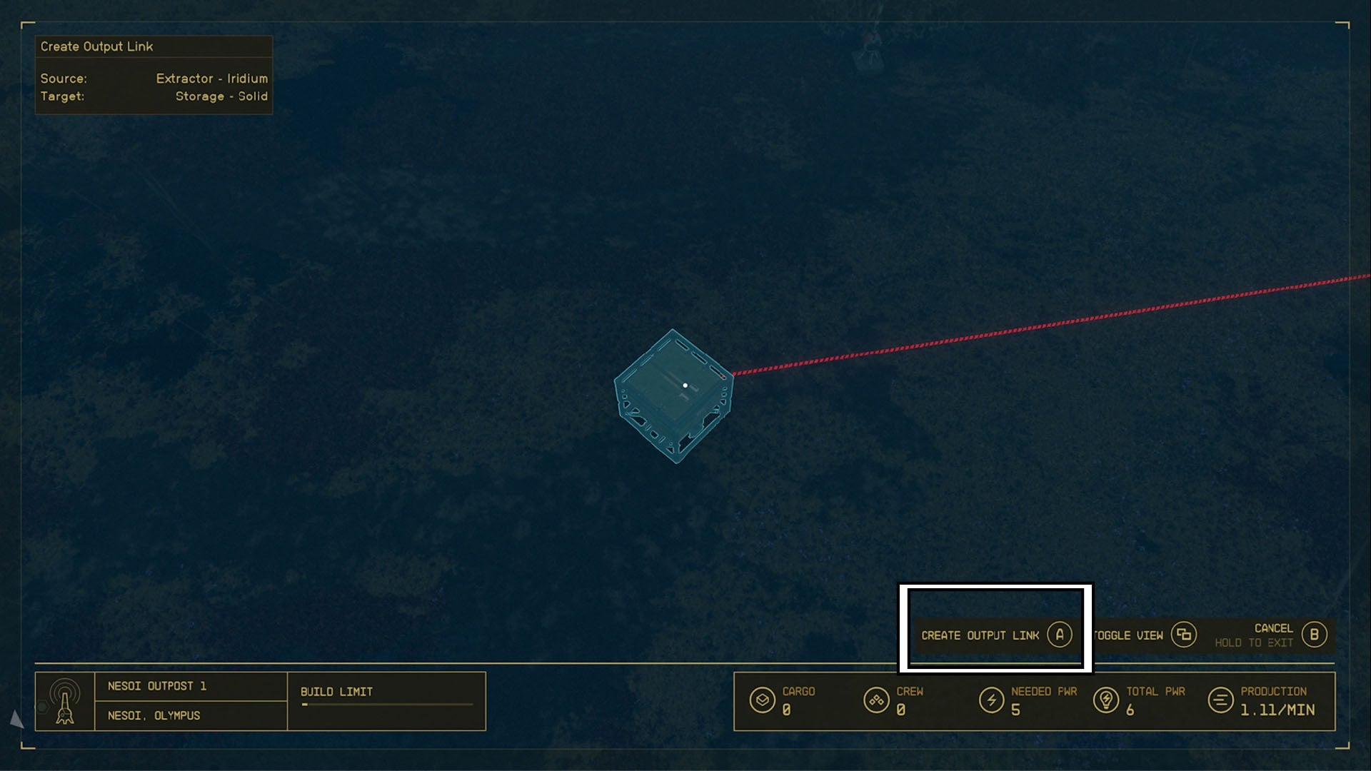 starfield outpost builder create output link confirmation control
