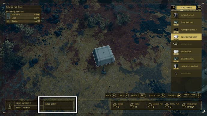 starfield outpost building build limit bar