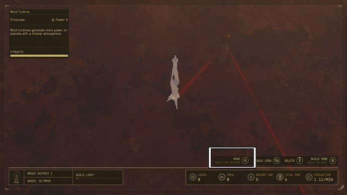 starfield outpost building power creator extras menu