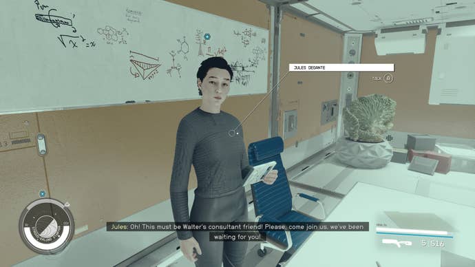 Jules Degante stands in the boardroom at the Stroud-Eklund Staryard in Starfield.