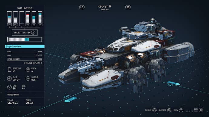 The Kepler R ship in Starfield.