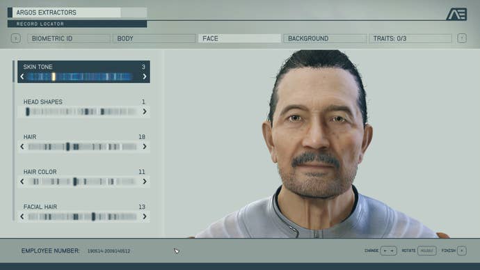 A screenshot of “improved” lighting in Starfield’s character creator.