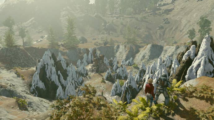 Observing a rocky formation on Jemison in Starfield