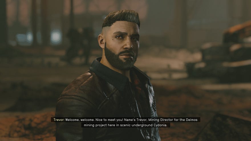 The welcome to Cydonia sign at the entrance of the mining colony in Starfield.