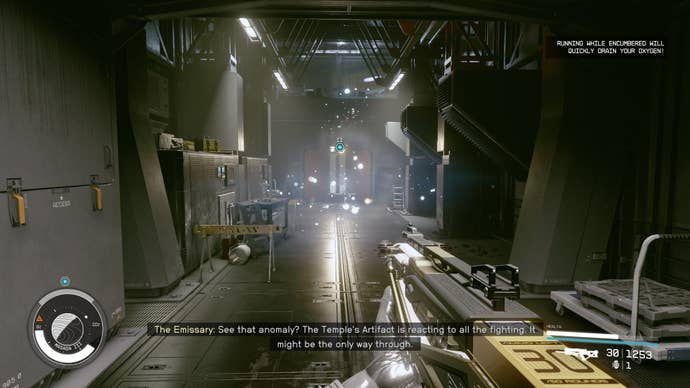 The glittering anomaly appears in the corridor for players to enter in Starfield.