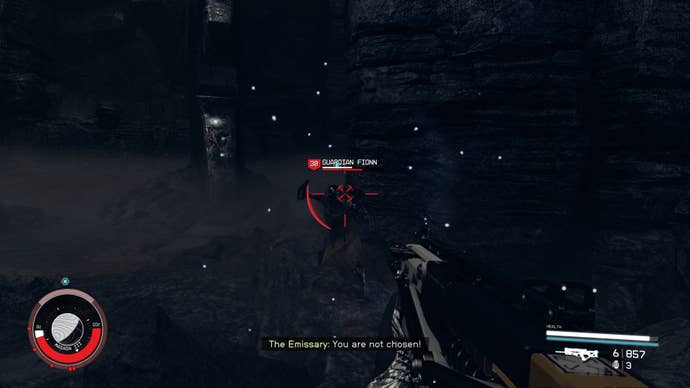 Guardian Fionn appears close to the players in combat in Starfield.