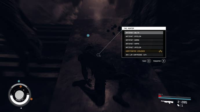A list of the artifacts available to retrieve from the Hunter’s body in Starfield.