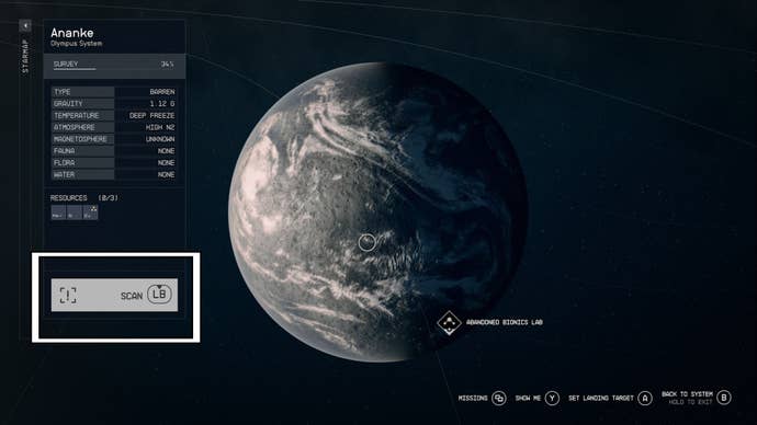 starfield scan whole planet command prompt