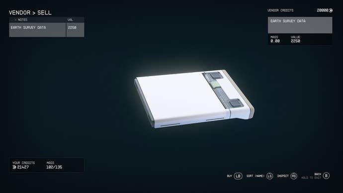 starfield sell survey data complete earth data module