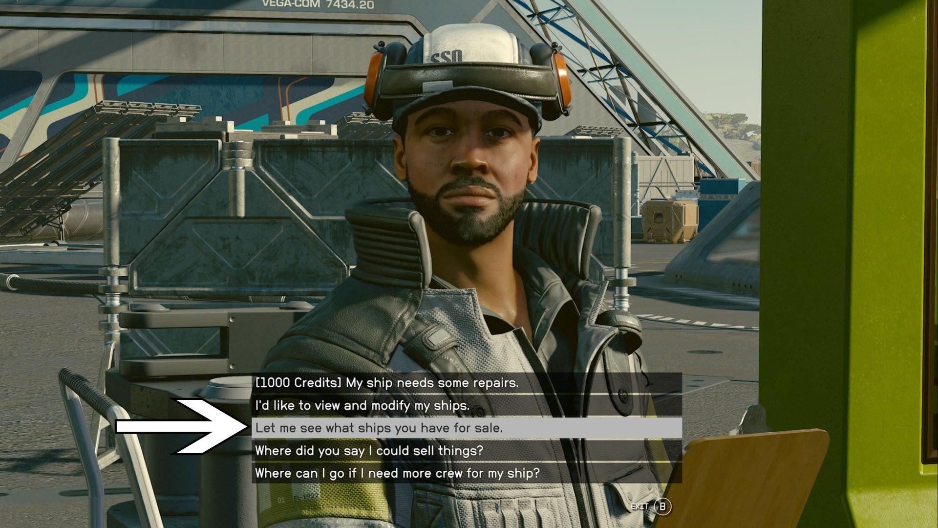 starfield ship technician see ships for sale conversation option