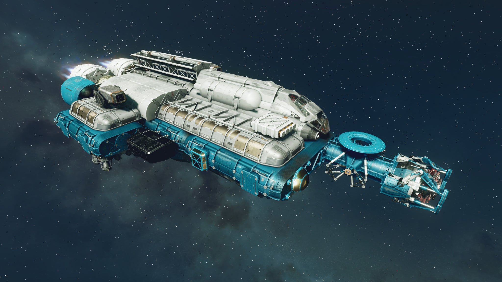 The Silent Runner ship in Starfield, in outer space. - 6